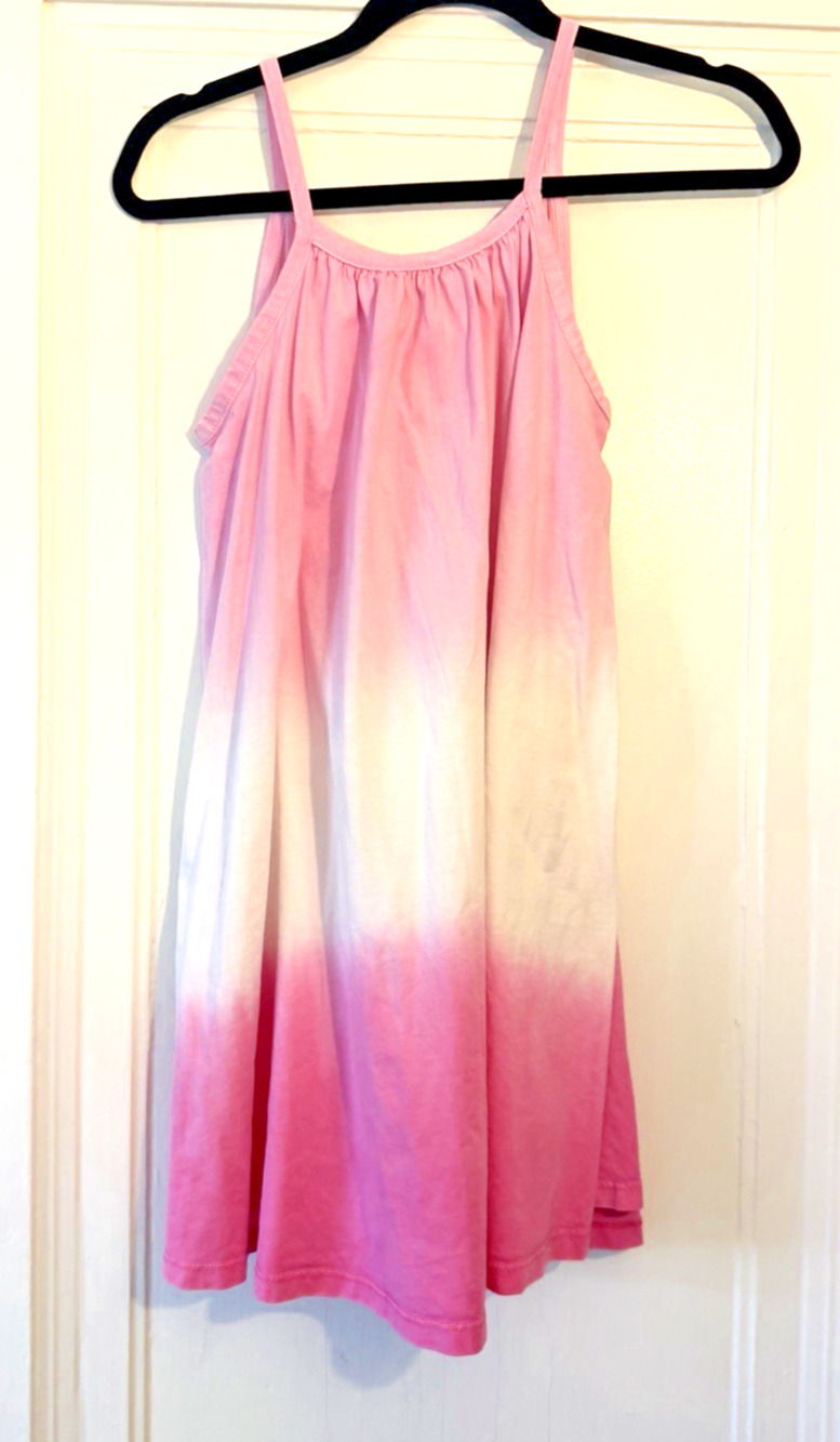Zara Girls Pink Dip Dyed Cotton Tank Dress Size 11-12